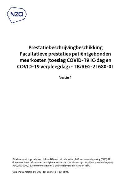 Bestand:Prestatiebeschrijvingbeschikking Facultatieve prestaties patientgebonden meerkosten (toeslag COVID-1.pdf